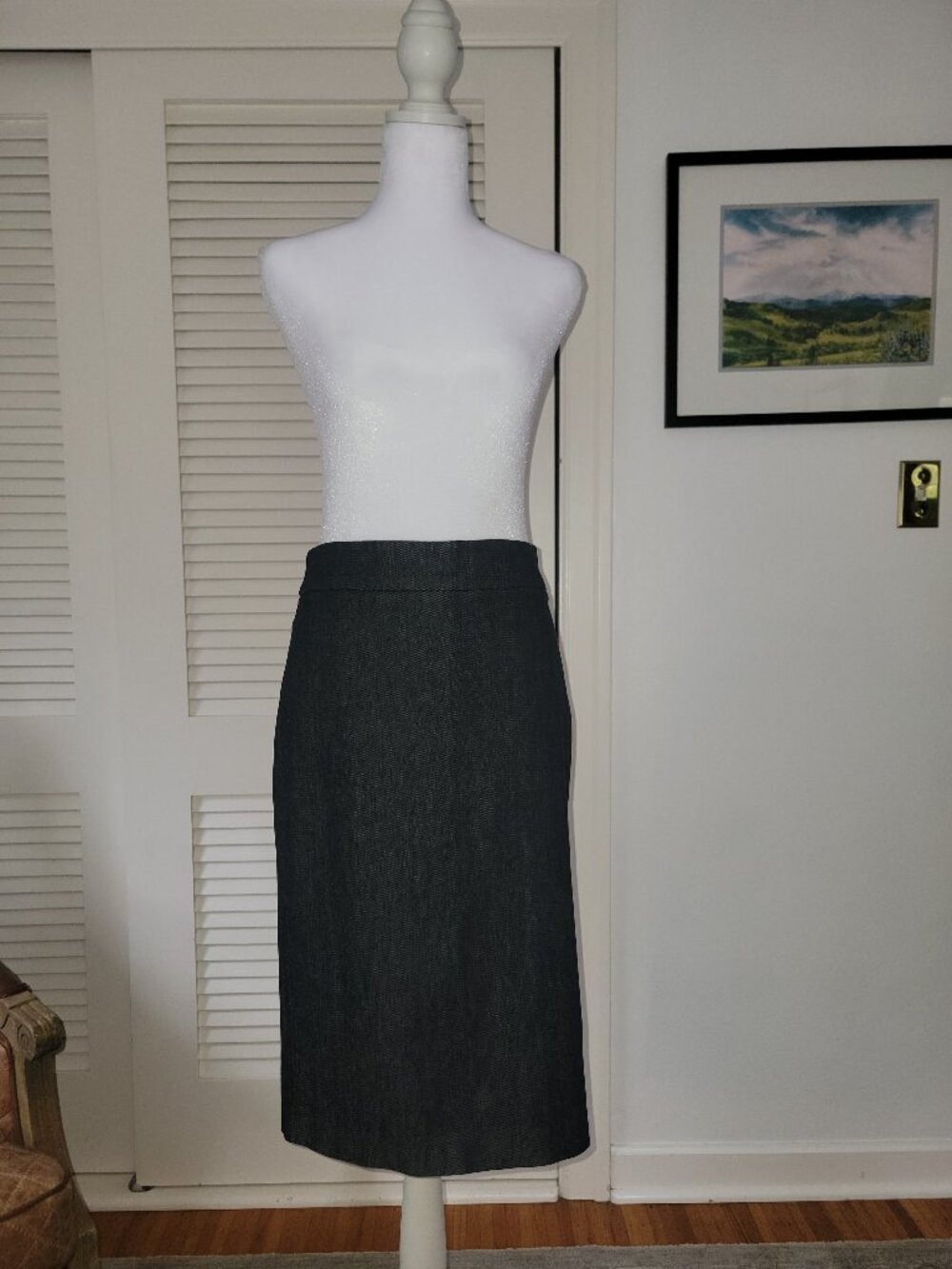 Jcrew dark wash denim pencil skirt